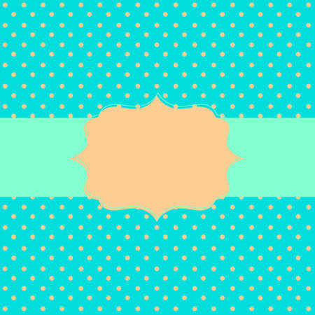 Frame on the paper background with polka dots. Vector illustration.のイラスト素材
