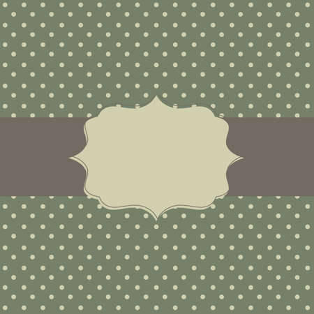 Frame on the paper background with polka dots. Vector illustration.のイラスト素材