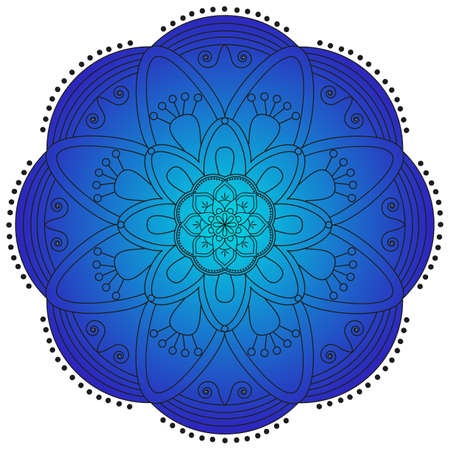 Oriental pattern. Traditional round coloring ornament. Mandala. Adult coloring. Round Ornament Pattern. Geometric circle element made in vector.の写真素材