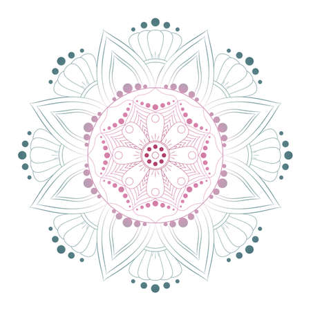 Flower Mandalas. Vintage decorative elements. Oriental pattern, vector illustration. Islam, Arabic, Indian, turkish, pakistan, chinese, ottoman motifsのイラスト素材