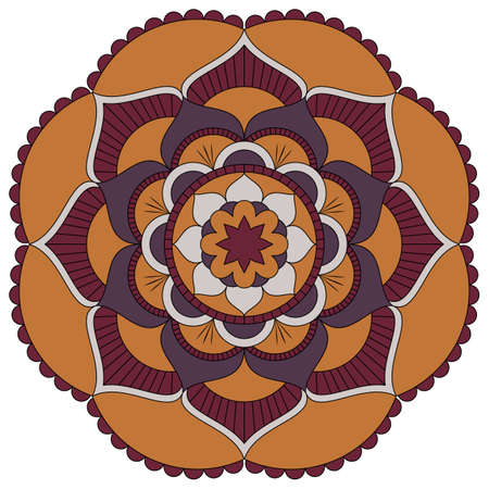 Oriental pattern. Traditional round coloring ornament. Mandala. Adult coloring.のイラスト素材