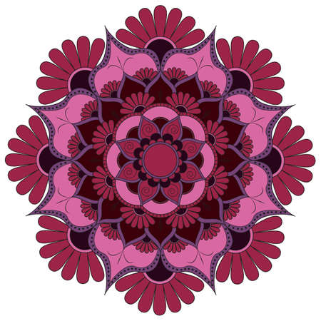 Oriental pattern. Traditional round coloring ornament. Mandala. Adult coloring. Round Ornament Pattern. Geometric circle element made in vector.のイラスト素材