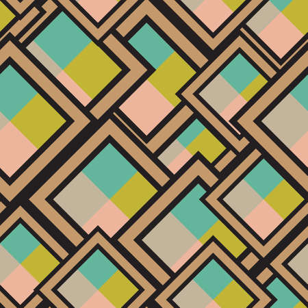 Seamless pattern of geometric shapes. Squares, rhombuses. Geometric background.のイラスト素材