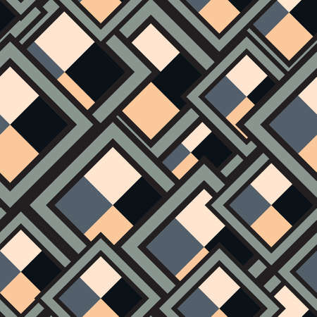 Seamless pattern of geometric shapes. Squares, rhombuses. Geometric background.のイラスト素材