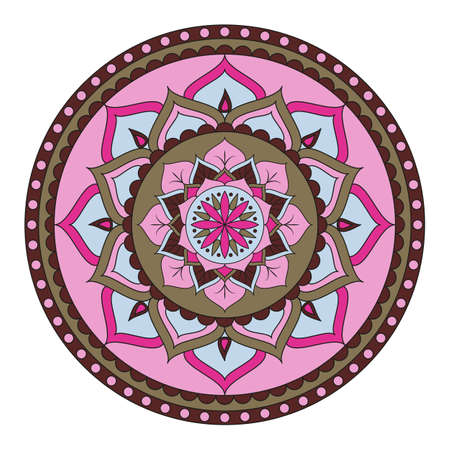 Flower Mandalas. Vintage decorative elements. Oriental pattern, vector illustration. Islam, Arabic, Indian, turkish, pakistan, chinese, ottoman motifsのイラスト素材