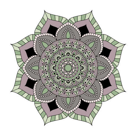 Flower Mandalas. Vintage decorative elements. Oriental pattern, vector illustration. Islam, Arabic, Indian, turkish, pakistan, chinese, ottoman motifsのイラスト素材