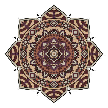 Flower Mandalas. Vintage decorative elements. Oriental pattern, vector illustration. Islam, Arabic, Indian, turkish, pakistan, chinese, ottoman motifsのイラスト素材