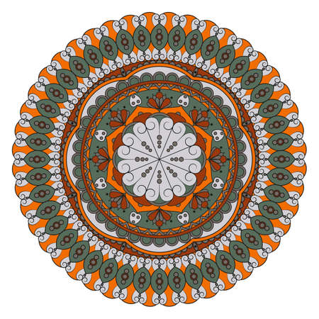 Flower Mandalas. Vintage decorative elements. Oriental pattern, vector illustration. Islam, Arabic, Indian, turkish, pakistan, chinese, ottoman motifsのイラスト素材