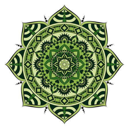 Flower Mandalas. Vintage decorative elements. Oriental pattern, vector illustration. Islam, Arabic, Indian, turkish, pakistan, chinese, ottoman motifsのイラスト素材