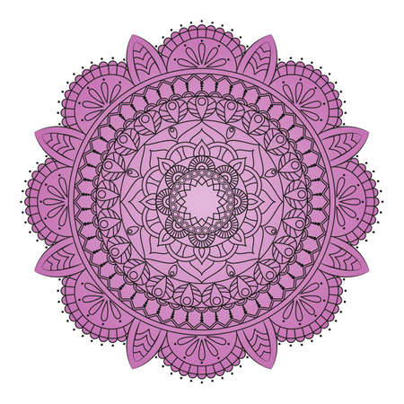 Flower Mandalas. Vintage decorative elements. Oriental pattern, vector illustration. Islam, Arabic, Indian, turkish, pakistan, chinese, ottoman motifsのイラスト素材