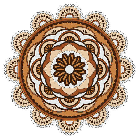 Flower Mandalas. Vintage decorative elements. Oriental pattern, vector illustration. Islam, Arabic, Indian, turkish, pakistan, chinese, ottoman motifsのイラスト素材