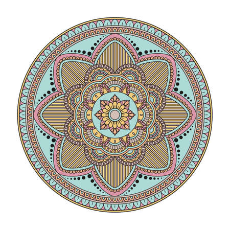 Flower Mandalas. Vintage decorative elements. Oriental pattern, vector illustration. Islam, Arabic, Indian, turkish, pakistan, chinese, ottoman motifsのイラスト素材