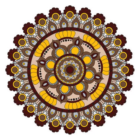 Flower Mandalas. Vintage decorative elements. Oriental pattern, vector illustration. Islam, Arabic, Indian, turkish, pakistan, chinese, ottoman motifsのイラスト素材