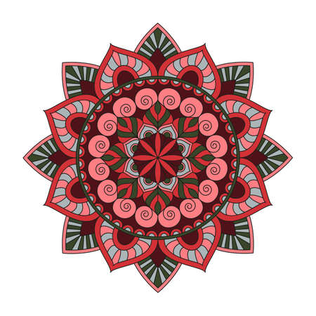 Flower Mandalas. Vintage decorative elements. Oriental pattern, vector illustration. Islam, Arabic, Indian, turkish, pakistan, chinese, ottoman motifsのイラスト素材