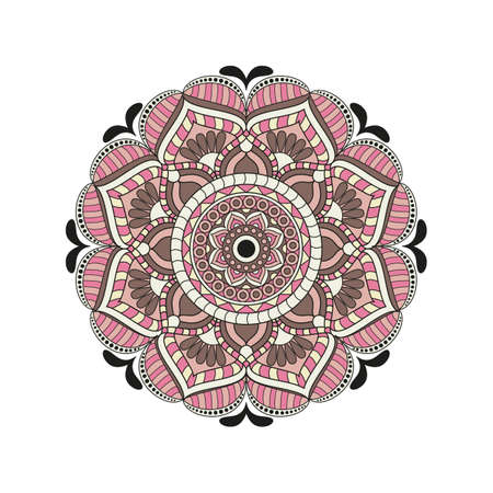 Flower Mandalas. Vintage decorative elements. Oriental pattern, vector illustration. Islam, Arabic, Indian, turkish, pakistan, chinese, ottoman motifsのイラスト素材