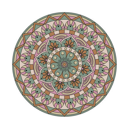 Flower Mandalas. Vintage decorative elements. Oriental pattern, vector illustration. Islam, Arabic, Indian, turkish, pakistan, chinese, ottoman motifsのイラスト素材