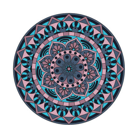 Flower Mandalas. Vintage decorative elements. Oriental pattern, vector illustration. Islam, Arabic, Indian, turkish, pakistan, chinese, ottoman motifsのイラスト素材