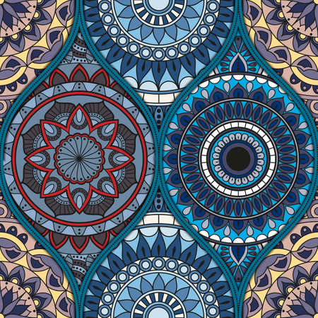 Pattern with mandalas vintage decorative elements. Hand drawn background for Islam, Arabic, Indian,...