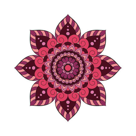 Flower Mandalas. Vintage decorative elements. Oriental pattern, vector illustration. Islam, Arabic, Indian, turkish, pakistan, chinese, ottoman motifsのイラスト素材