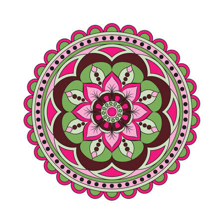 Flower Mandalas. Vintage decorative elements. Oriental pattern, vector illustration. Islam, Arabic, Indian, turkish, pakistan, chinese, ottoman motifsのイラスト素材