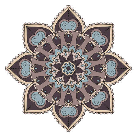 Flower Mandalas. Vintage decorative elements. Oriental pattern, vector illustration. Islam, Arabic, Indian, turkish, pakistan, chinese, ottoman motifsのイラスト素材