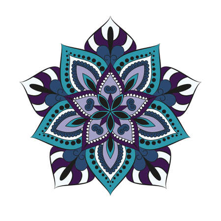 Flower Mandalas. Vintage decorative elements. Oriental pattern, vector illustration. Islam, Arabic, Indian, turkish, pakistan, chinese, ottoman motifsのイラスト素材