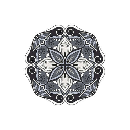 Flower Mandalas. Vintage decorative elements. Oriental pattern, vector illustration. Islam, Arabic, Indian, turkish, pakistan, chinese, ottoman motifsのイラスト素材