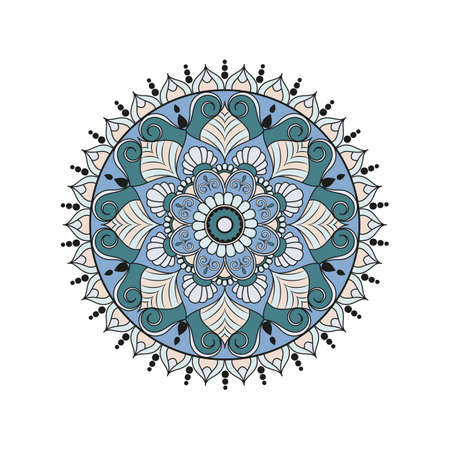 Flower Mandalas. Vintage decorative elements. Oriental pattern, vector illustration. Islam, Arabic, Indian, turkish, pakistan, chinese, ottoman motifsのイラスト素材