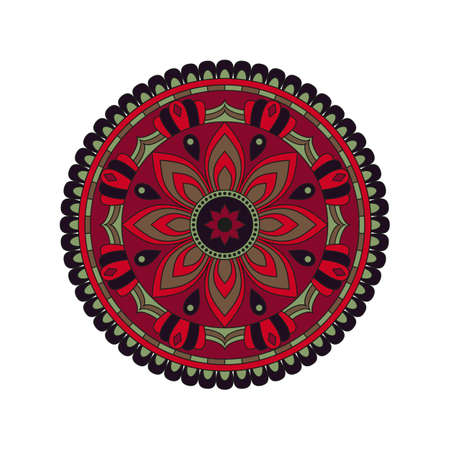 Flower Mandalas. Vintage decorative elements. Oriental pattern, vector illustration. Islam, Arabic, Indian, turkish, pakistan, chinese, ottoman motifsのイラスト素材