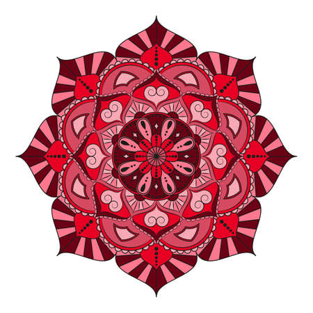 Flower Mandala. Vintage decorative elements. Oriental pattern, vector illustration.のイラスト素材
