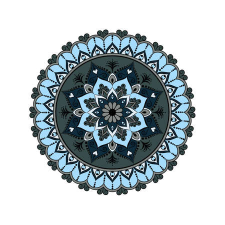 Flower Mandala vintage decorative elements. Oriental pattern, vector illustration. Islam, Arabic, Indian, moroccan,spain, turkish, pakistan, chinese, mystic and ottoman motifs.のイラスト素材