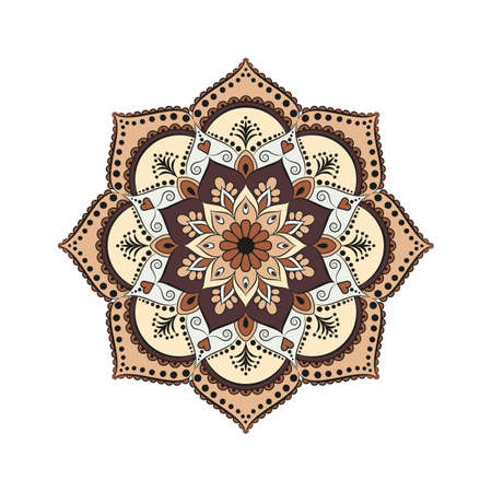 Flower Mandala vintage decorative elements. Oriental pattern, vector illustration. Islam, Arabic, Indian, moroccan,spain, turkish, pakistan, chinese, mystic and ottoman motifs.のイラスト素材