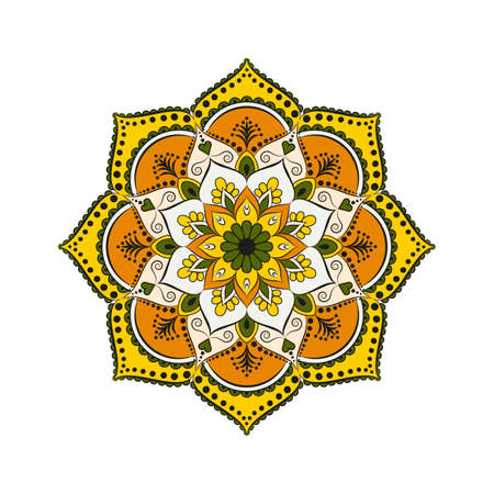 Flower Mandala vintage decorative elements. Oriental pattern, vector illustration. Islam, Arabic, Indian, moroccan,spain, turkish, pakistan, chinese, mystic and ottoman motifs.のイラスト素材