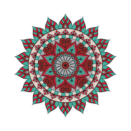 Flower Mandala vintage decorative elements. Oriental pattern, vector illustration. Islam, Arabic, Indian, moroccan,spain, turkish, pakistan, chinese, mystic and ottoman motifs.のイラスト素材
