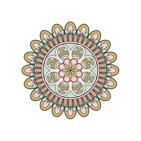 Flower Mandala vintage decorative elements. Oriental pattern, vector illustration. Islam, Arabic, Indian, moroccan,spain, turkish, pakistan, chinese, mystic and ottoman motifs.のイラスト素材