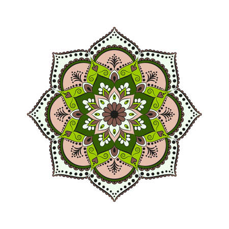 Flower Mandala vintage decorative elements. Oriental pattern, vector illustration. Islam, Arabic, Indian, moroccan,spain, turkish, pakistan, chinese, mystic and ottoman motifs.のイラスト素材