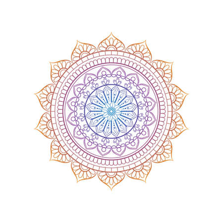 Flower Mandala, Oriental pattern in colorful illustration.のイラスト素材