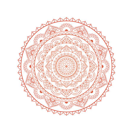 Flower Mandala, Oriental pattern in colored illustration.のイラスト素材