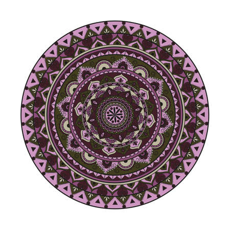 Flower Mandala, Oriental pattern in colored illustration.のイラスト素材