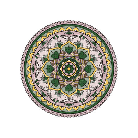 Mandala. Round ornament floral pattern. Decorative element. Oriental motif.のイラスト素材