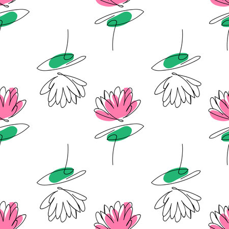 Hand drawn colorful flowers. Summer meadow collection. Beautiful design for your textile, paper, cards, web page background. Vector seamless pattern.のイラスト素材