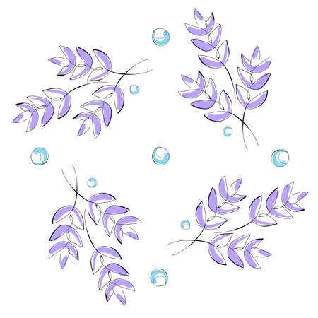 Hand drawn colorful flowers and pearls. Summer sea shells doodles collection. Beautiful design for your textile, paper, cards, web page background. Vector seamless pattern.のイラスト素材