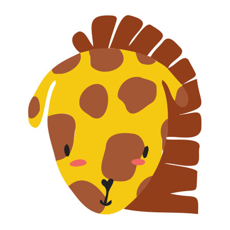 The face of the orange giraffe is isolated. piglet for children's room decoration, bannersのイラスト素材