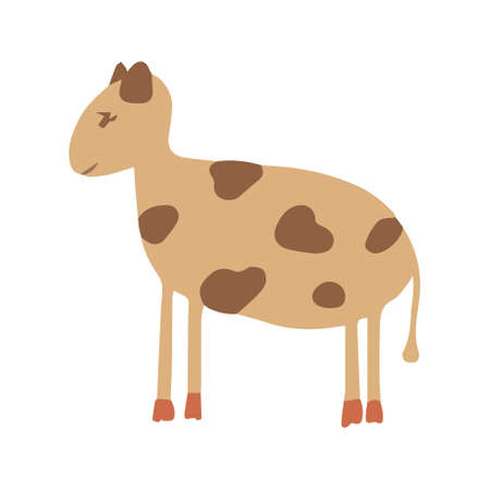 A cow of brown shades with spots.のイラスト素材
