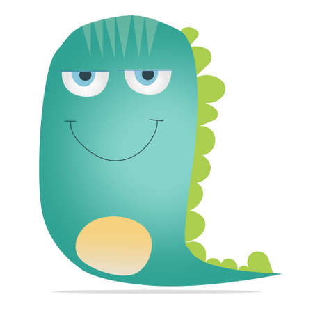 A vector monster of green color similar to a worm.のイラスト素材