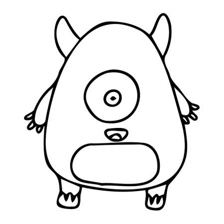 Monster doodle coloring book pageのイラスト素材