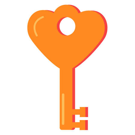 The key is yellow. Key for the keyhole. Golden Key.のイラスト素材