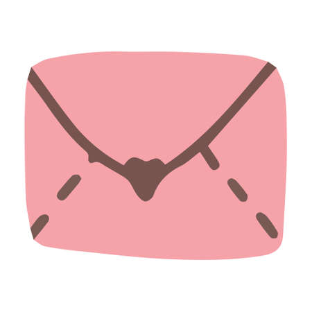 Opened envelope with letter inside. doodle icon. Heart illustrationのイラスト素材