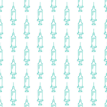 Seamless doodle pattern with medical elements. Vector illustration.のイラスト素材