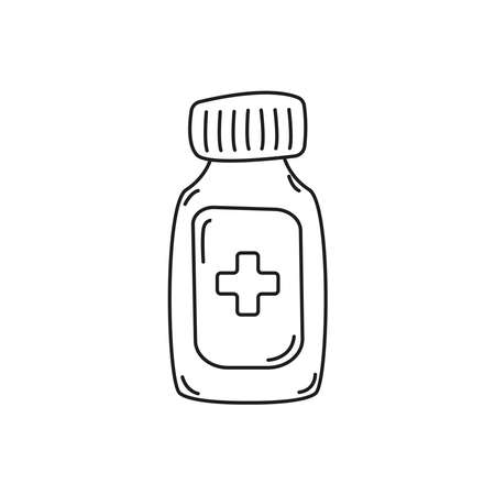 Hand drawn medicine icon. Medical sketch collection. Healthcare, pharmacy doodle icon. Vector illustration.のイラスト素材
